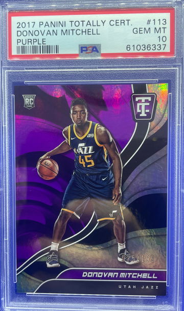 Donovan Mitchell 2017-18 Panini Totally Certified Purple RC /199 PSA 10 Gem Mint