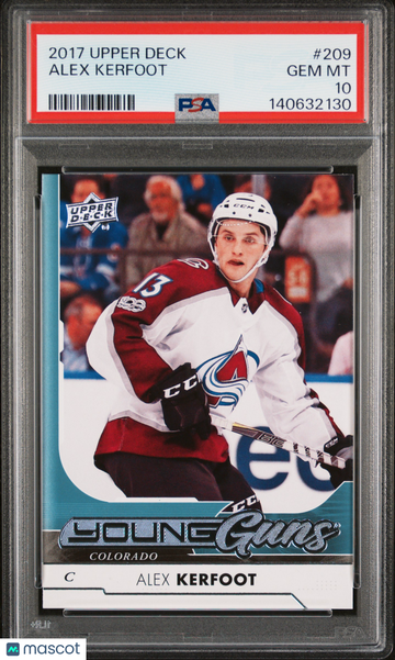2017-18 Upper Deck Alex Kerfoot #209 Young Guns Rookie PSA 10