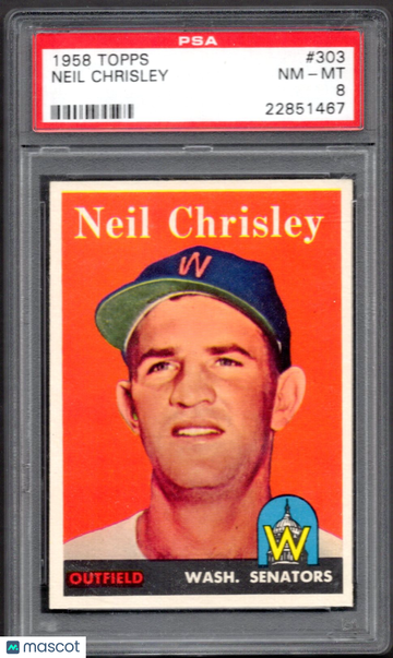 1958 Topps Neil Chrisley #303 PSA 8