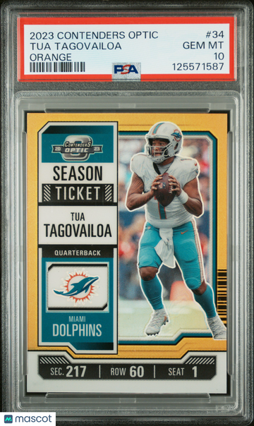 2023 Panini Contenders Optic Tua Tagovailoa #34 Orange SN PSA 10