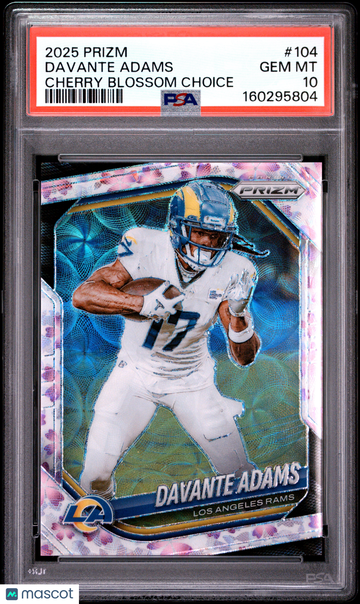2025 Panini Prizm Davante Adams #104 Cherry Blossom Choice /15 PSA 10