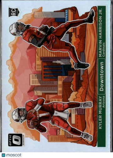 2024 Panini Donruss Optic Downtown Prizm Trading Card RC #15 Kyler Murray Marvin Harrison Jr. Cardinals