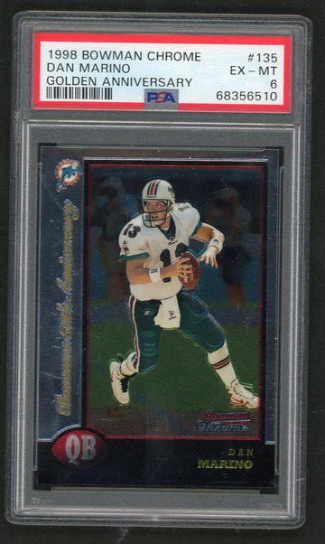 1998 Bowman Chrome Gold Refractor Dan Marino #135 /50 PSA 6