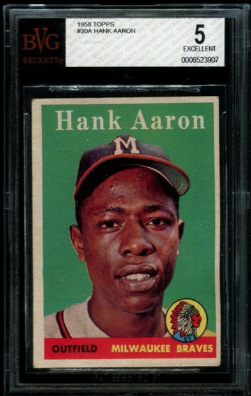 1958 Topps #30 Hank Aaron BVG 5 