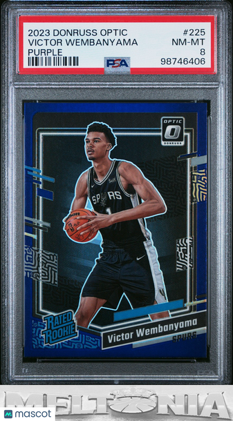2023-24 Donruss Optic Victor Wembanyama #225 Purple RC PSA 8