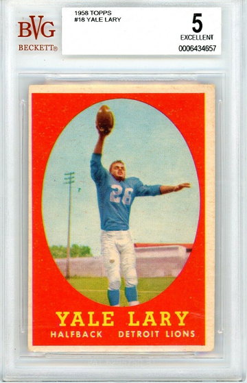 1958 Topps Yale Lary #18 BVG Beckett 5 P1253