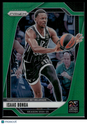 2024-25 Panini Prizm Euroleague Isaac Bonga #96 Green Prizm
