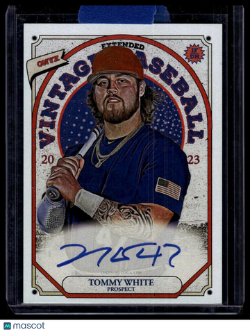 2023 Onyx Vintage Extended Tommy White #VATW Blue Signatures AU