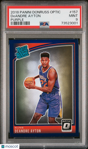 DeAndre Ayton 2018 Donruss Optic Purple #157 Trail Blazers Suns Rookie RC PSA 9