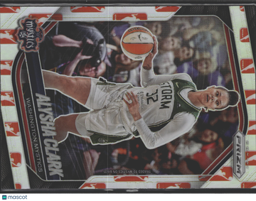 Alysha Clark 2025 Prizm WNBA #129 WNBA Logo DSG Exclusive - Washington Mystics