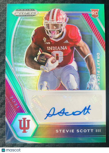 Stevie Scott III 2021 Prizm Draft Picks Auto Green RC #DPA-SSC Indiana Hoosiers