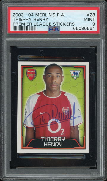 2003-2004 Merlin's Premier League Stickers Thierry Henry PSA 9 #28 POP 1 None Higher