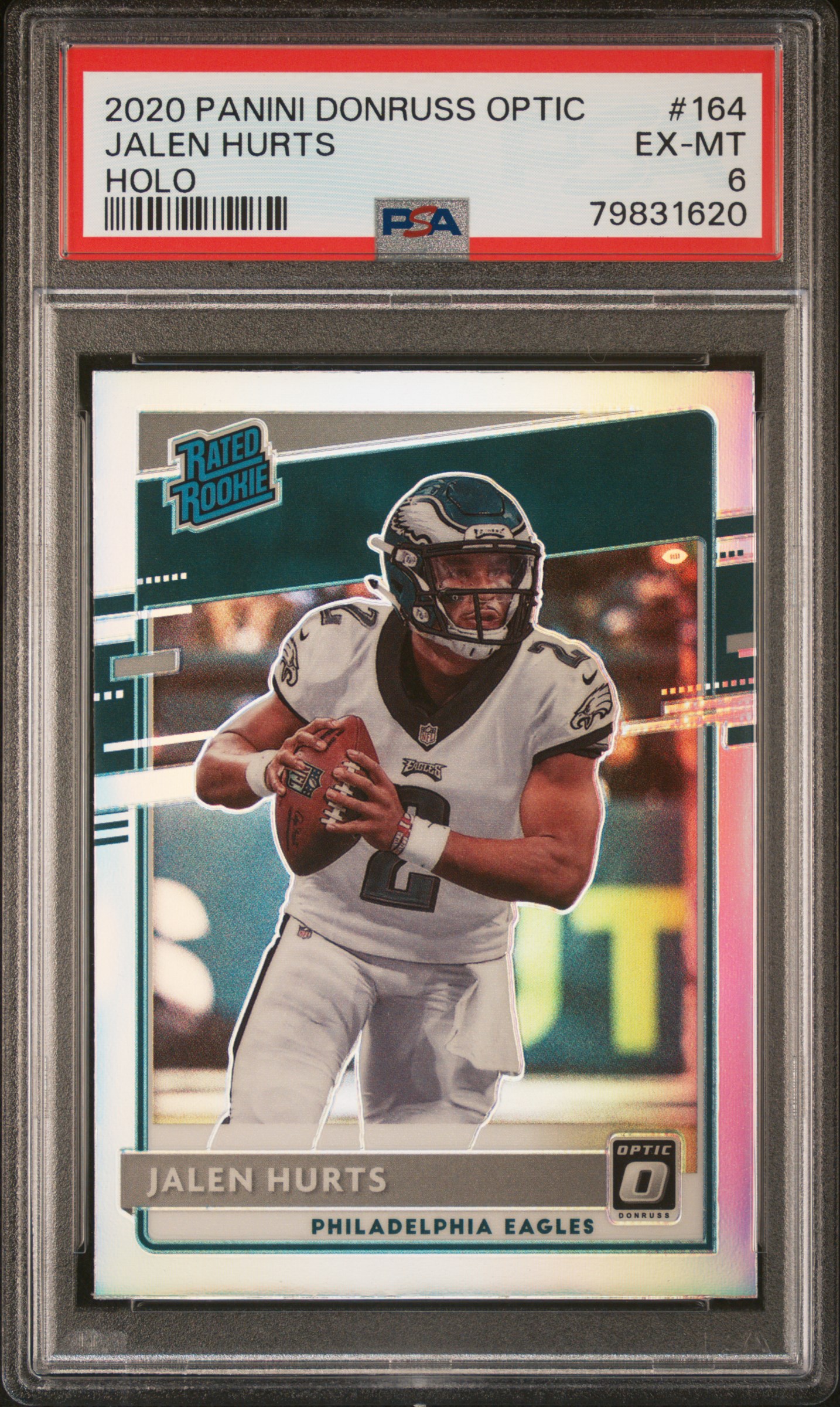 2020 Panini Donruss Optic Jalen Hurts #164 Holo PSA 6 Eagles