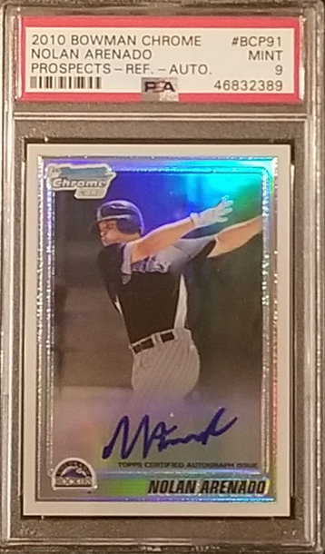 2010 Bowman Chrome Prospects Nolan Arenado REFRACTOR AUTO PSA 9