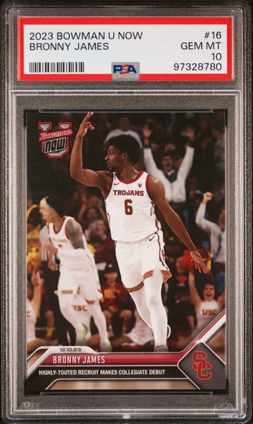 2023 BOWMAN  U NOW BRONNY JAMES #16 RC ROOKIE PSA 10