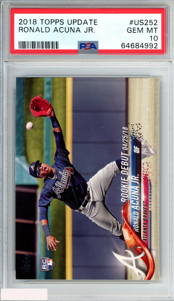 2018 TOPPS UPDATE RONALD ACUNA JR #US252 ROOKIE RC ATLANTA BRAVES PSA 10 GEM MT