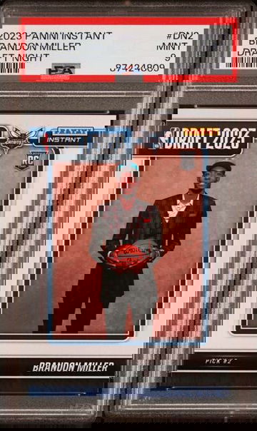 2023 Panini Instant BRANDON MILLER RC ROOKIE Draft Night Hornets SP /1489 PSA 9