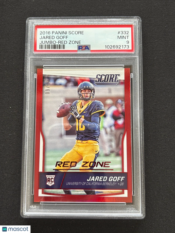 2016 Score Jared Goff #332 Red Zone Rookie PSA 9