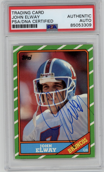 1986 Topps Signed John Elway #112 PSA A - Signed