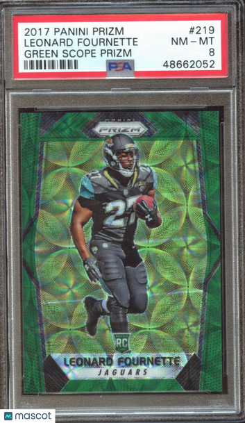 Leonard Fournette 2017 Panini Prizm Green Scope PSA 8