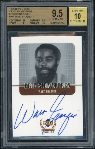 1999 Upper Deck Century Legends WF Walt Frazier Auto BGS 9.5