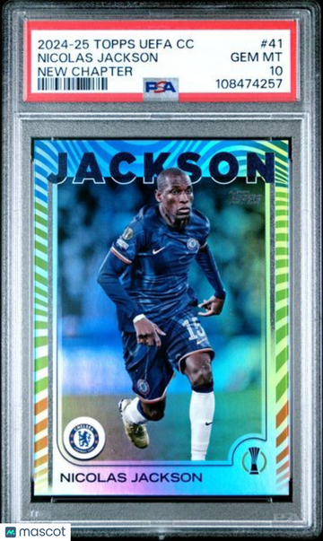 2024-25 Topps UEFA Club Competitions Nicolas Jackson #41 New Chapter PSA 10