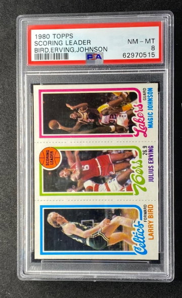 1980 Scoring Leader Bird, Erving, Johnson PSA 8 NM MT