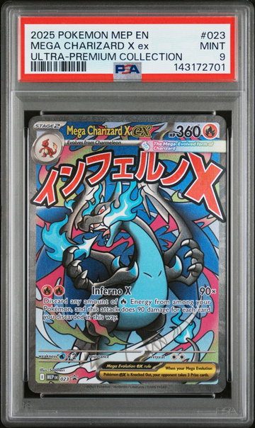 2025 Pokemon Black Star Promo Ultra Premium Collection Mega Charizard X Ex #023 PSA 9