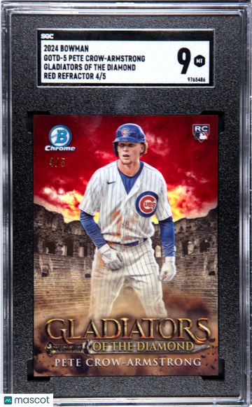 2024 Bowman Pete Crow-Armstrong #GOTD-5 Gladiators Of The Diamond Red Refractor 5 SGC 9