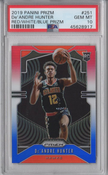 2019 Prizm De'Andre Hunter Red White Blue PSA 10