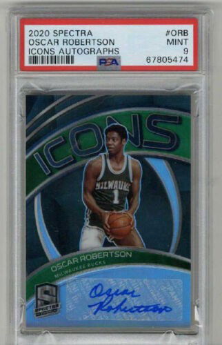 2020 PANINI SPECTRA ICONS AUTOGRAPHS OSCAR ROBERTSON LE 06/49 PSA 9