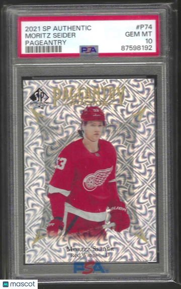 2021 Upper Deck SP Authentic Pageantry Moritz Seider #P74 PSA 10