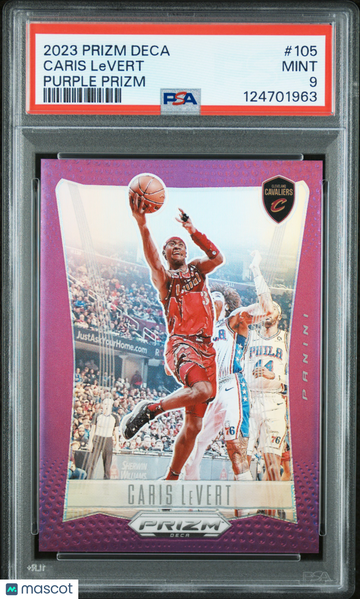 2023 Panini Prizm Deca Caris Levert #105 Purple PSA 9
