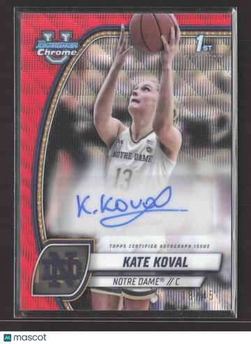 2024 Bowman University Chrome Basketball Kate Koval #42 Red 1st Bowman