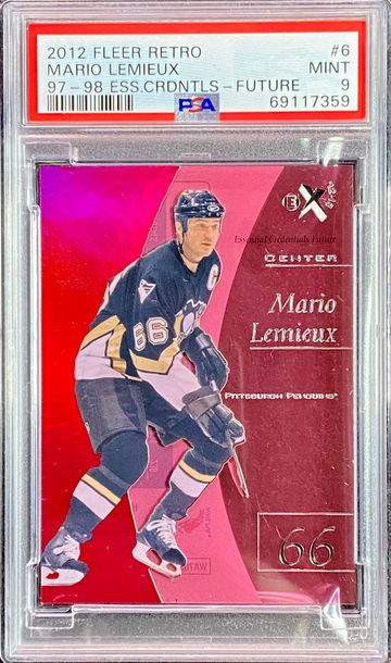 2012 Fleer Retro Mario Lemieux Essential Credentials /37 PSA 9