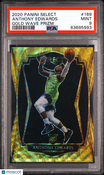 2020 Panini Select Anthony Edwards #169 Gold Wave Prizm PSA 9