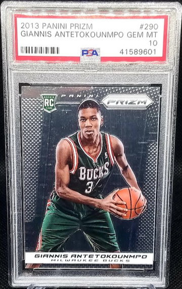 Giannis Antetokounmpo 2013 Panini Prizm RC Rookie Gem Mint 10 Card # 290 Some Scratches On Case