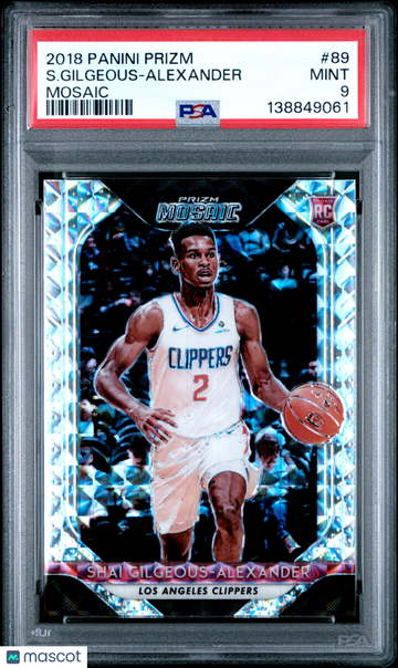 2018 Panini Prizm Mosaic S. Gilgeous-Alexander #89 Silver Rookie RC PSA 9