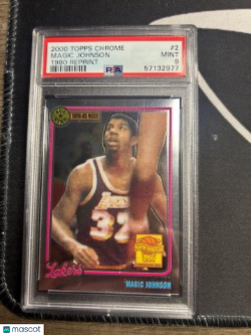 2000 Topps Chrome Magic Reprint Magic Johnson #2 1980 PSA 9