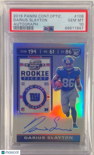 2019 Panini Contenders Optic Darius Slayton #108 Autograph PSA 10