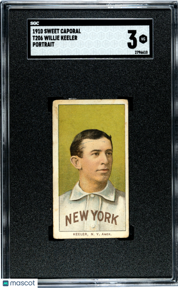 1910 Sweet Caporal (T206) Willie Keeler Portrait SGC 3