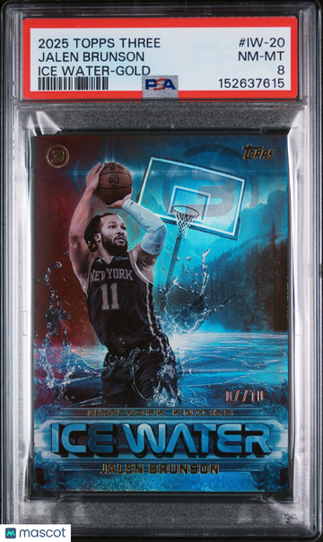 2025 Topps Three Ice Water Jalen Brunson Gold /10 PSA 8
