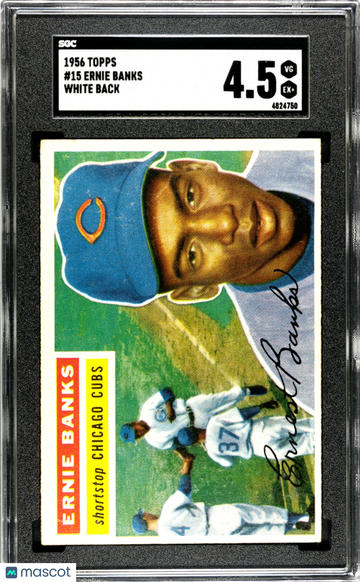 1956 Topps Ernie Banks #15 White Back SGC 4.5