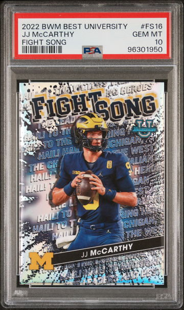 2022 Bowman's Best University Fight Song JJ Mccarthy #FS16 PSA 10