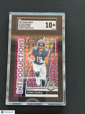 2024 Panini Mosaic Rome Odunze #2 Purple Prizm Rookie SGC 10