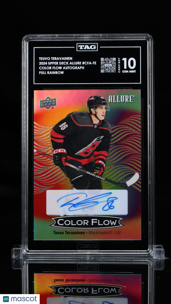2024 Upper Deck Allure Color Flow Auto Teuvo Teravainen #CFA-TE Full Rainbow TAG 10