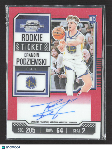 2024 Panini Contenders Optic Brandin Podziemski #106 Red RC