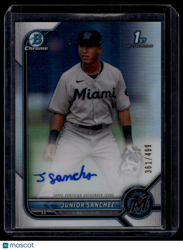 2022 Bowman Chrome Junior Sanchez #CPA-JSZ Prospect Autographs Refractor SN AU