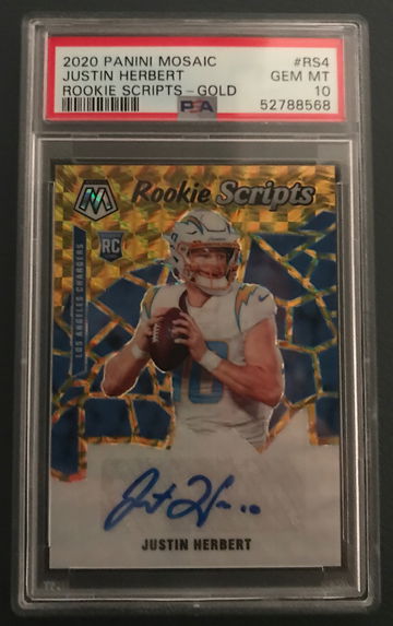 Justin Herbert Scripts Gold Auto PSA 10 POP 3