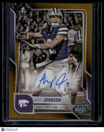 2025 Topps Bowman University Chrome Football Avery Johnson #BCA-AJ Gold /50 Bowman